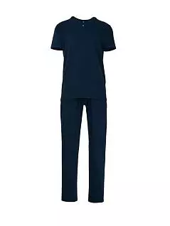 Домашний комплект (футболка и штаны) с антибактериальным эффектом темно-синего цвета BALDESSARINI RT95015/4006 630